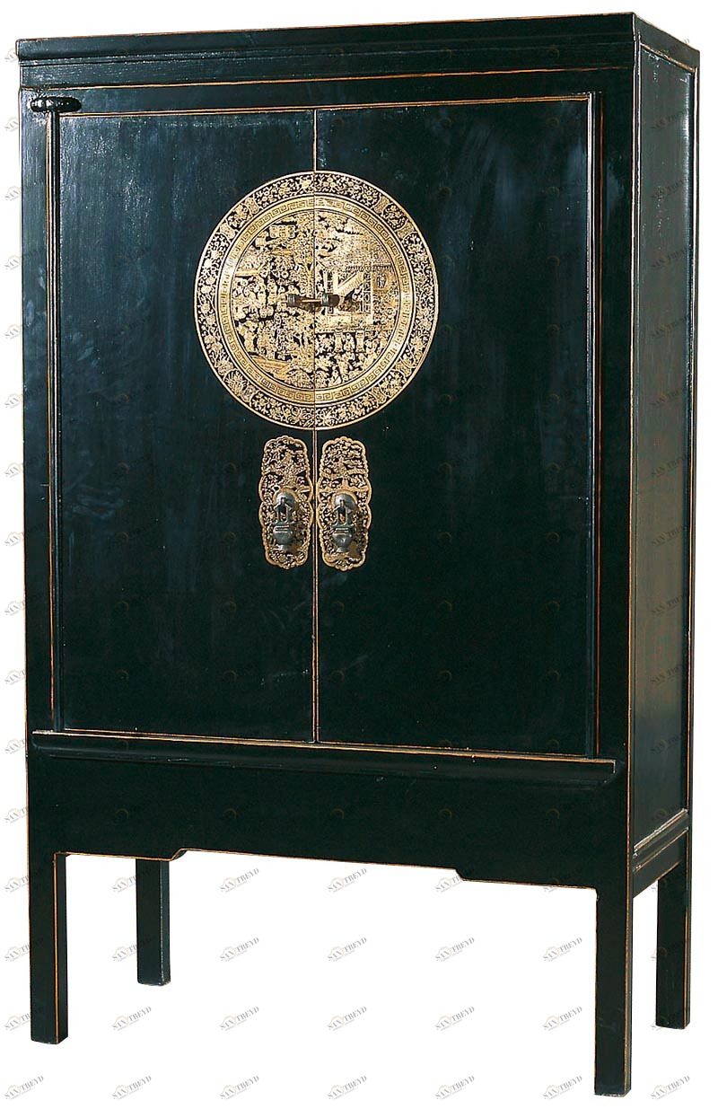 Шкаф распашной двухдверный черный "Гуй" ДОМАШНЯЯ ОБСТАНОВКА  017308 Черный Santreyd 