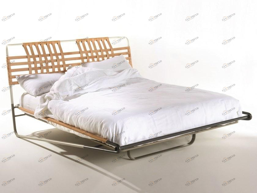 Barel Двуспальная кровать из трубчатого железа и кожи Volarte sun-id-1361043