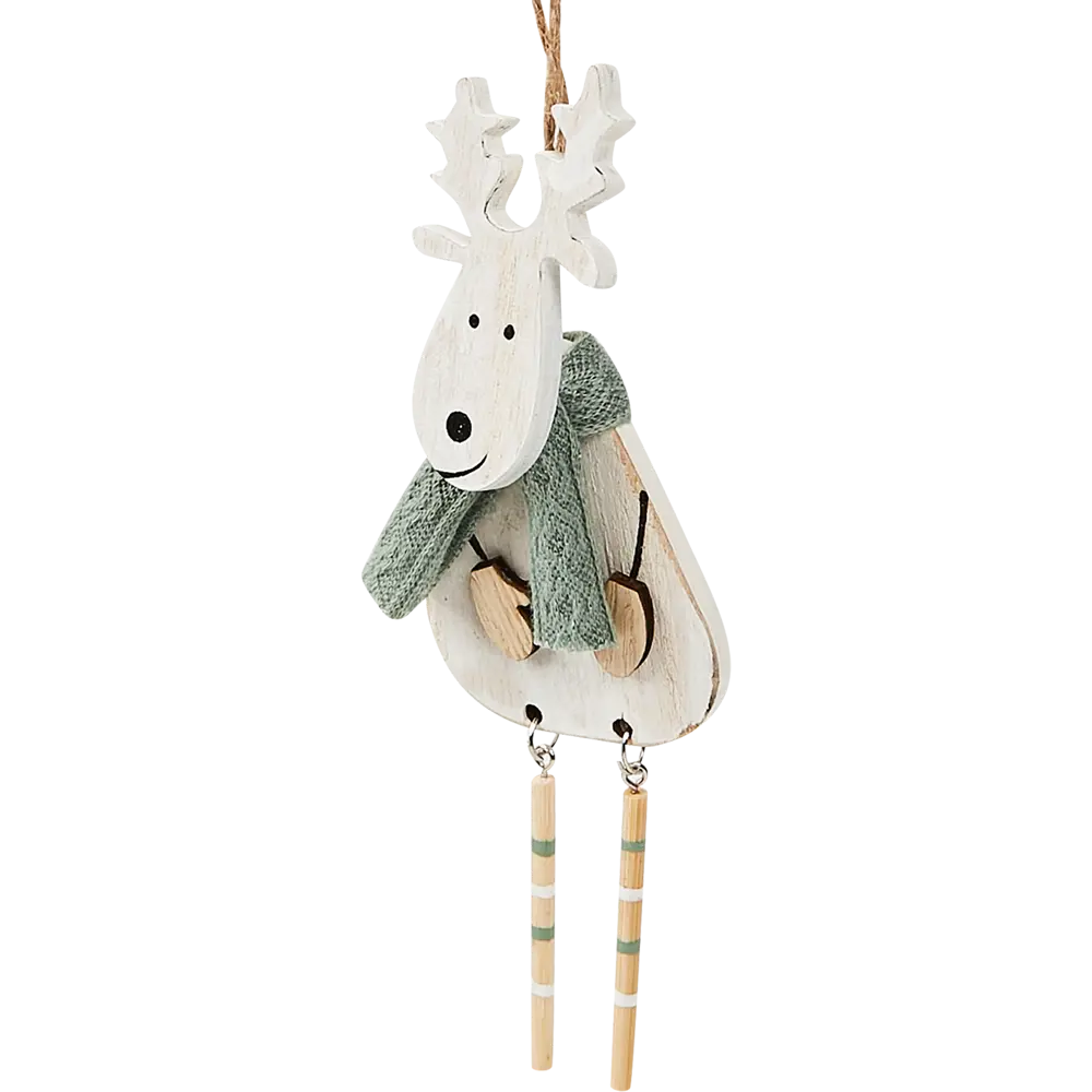 87036555 Елочная игрушка Олень 15x5 цвет белый STLM-0961453 Santreyd  - Вид №2