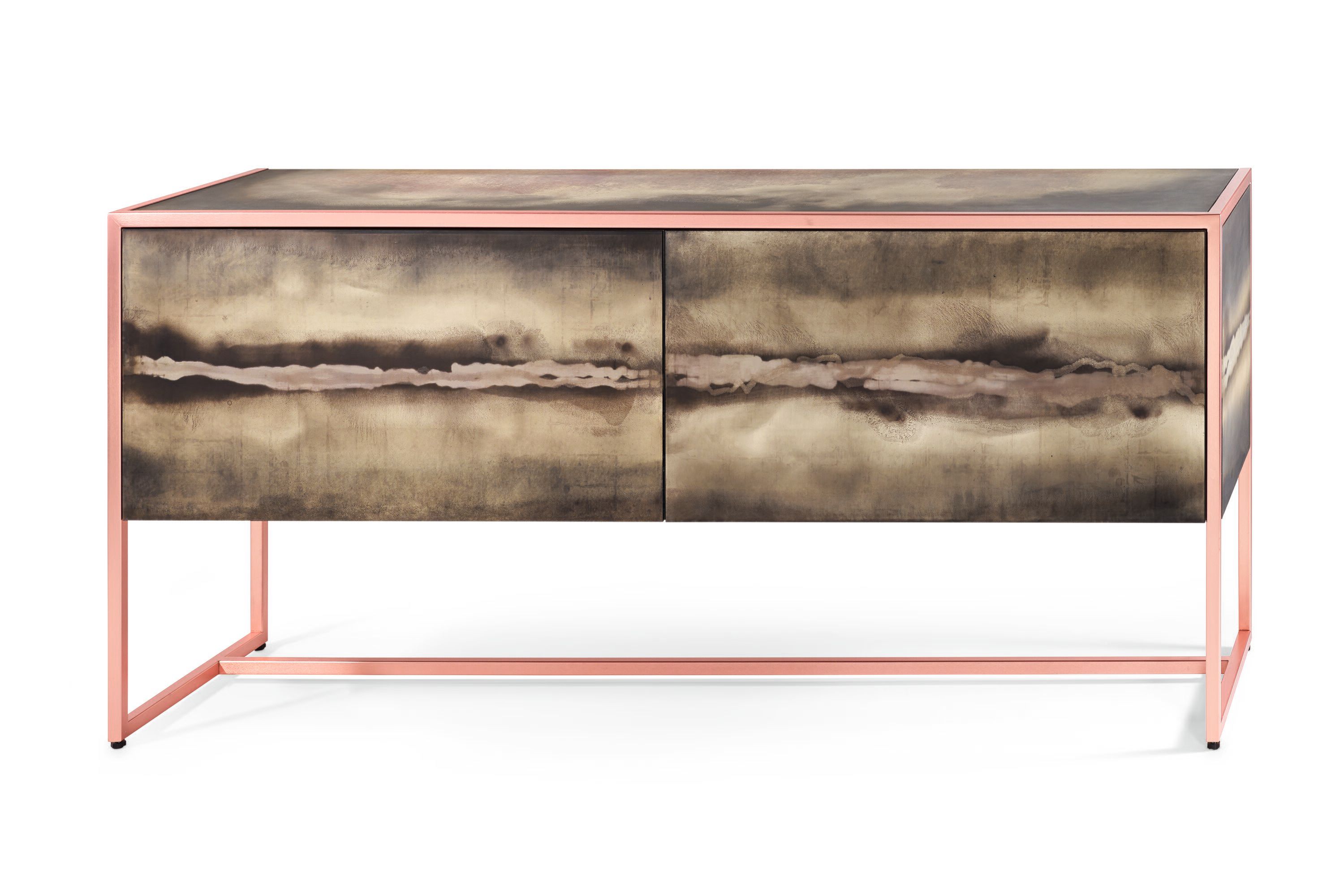 Деревянный шкаф со стеклянными ящиками ARTE VENEZIANA итальянские пейзажи ARCH-00033584 - Вид №1