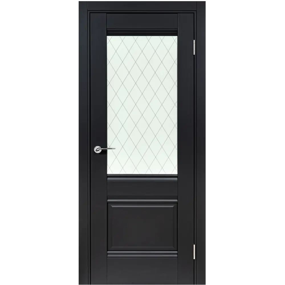 Комплект двери Классико-43 со стеклом 70x200 см Hardflex черный с добором 200 мм PORTIKA STLM-2188325