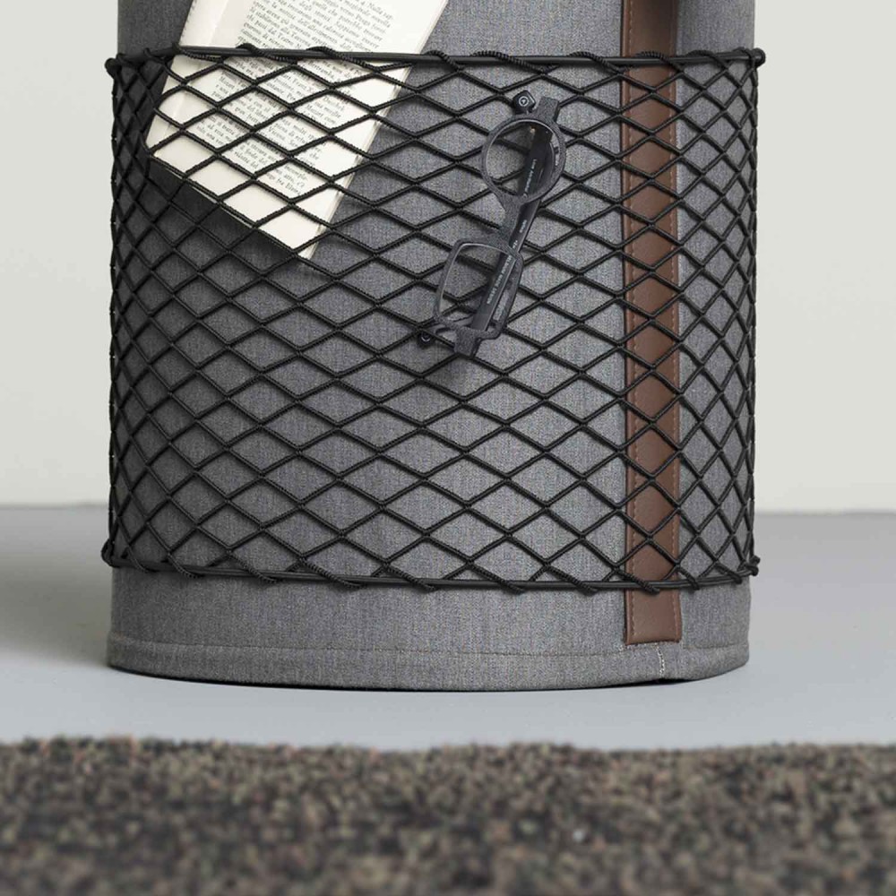 EVRLWGBMMREVER Life Design Дизайнерский табурет с ручкой - Roll Roll Базальтовый серый меланж - Коричневая ручка - Вид №5