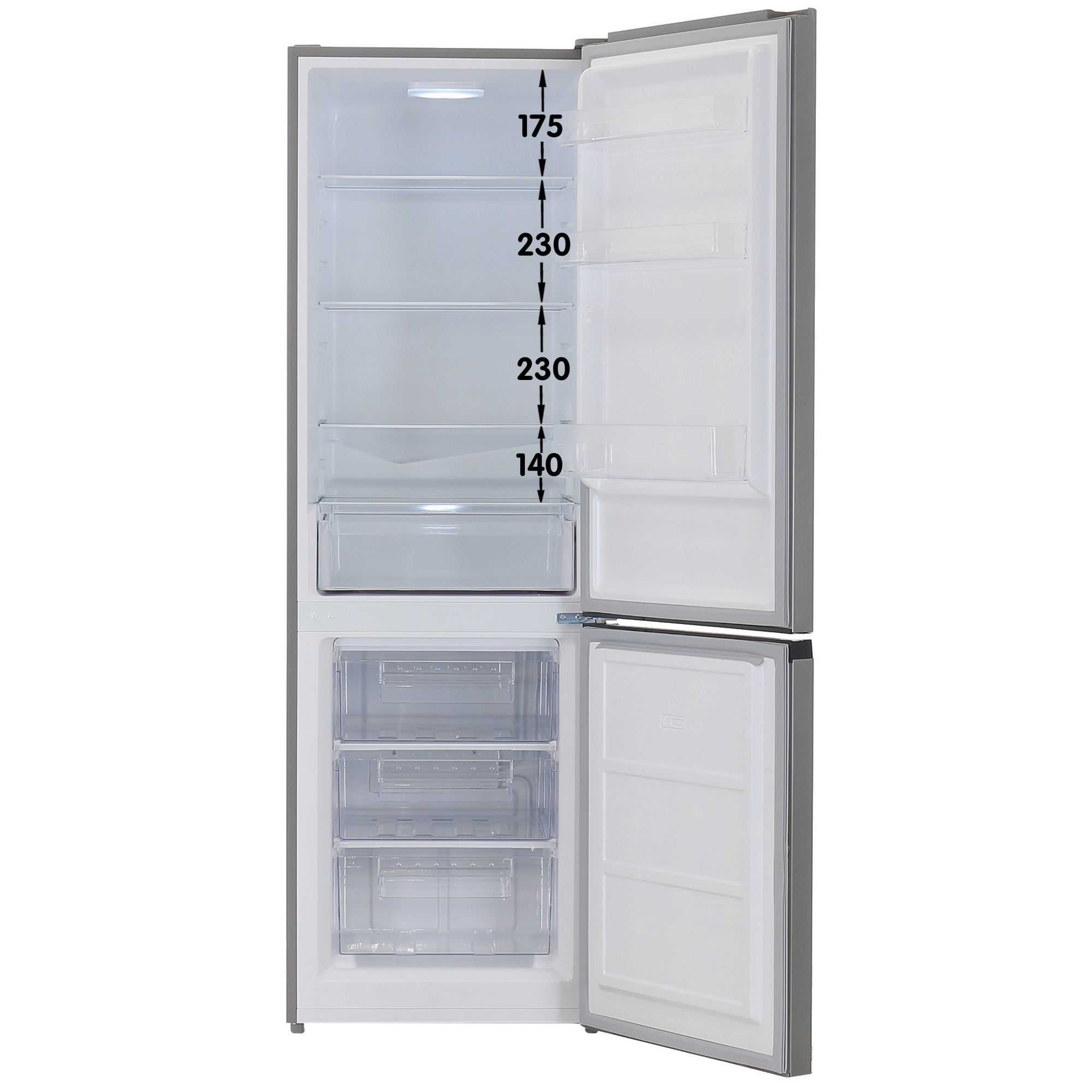 9089397 Холодильник с морозильником   DEXP B2-32AHA серебристый STDN-0035280 - Вид №1