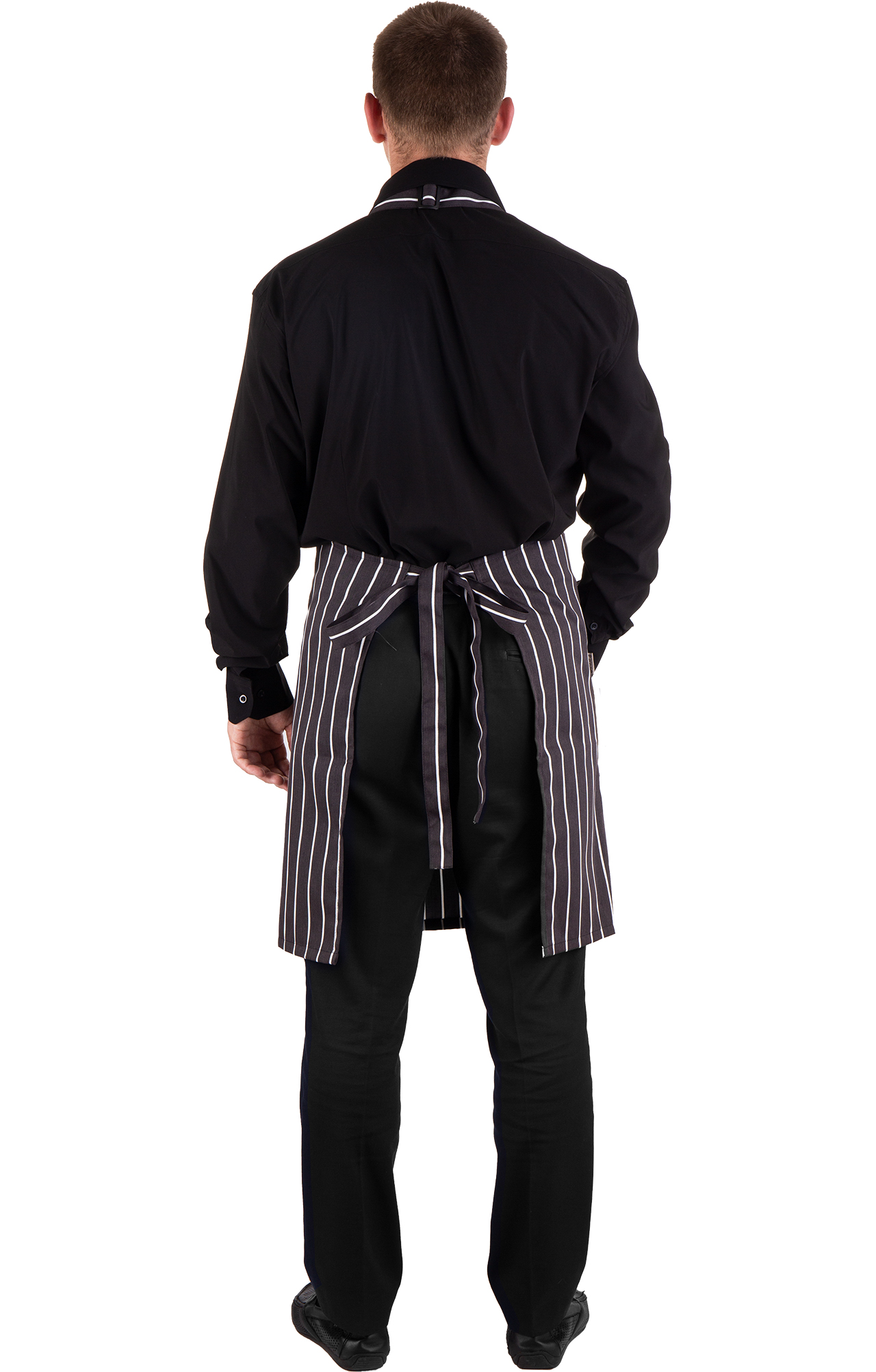 60351 Фартук с нагрудником MixColor black (черно-белая полоска) HORECA  Одежда для официантов  размер  - Вид №10