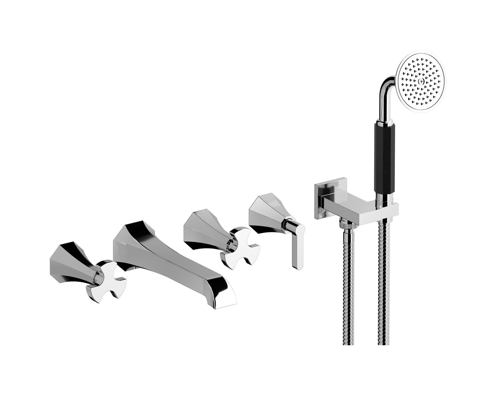 Настенный смеситель для ванны с 5 отверстиями и переключателем IB BELMONDO BT398 ARCH-00105049 - Вид №2