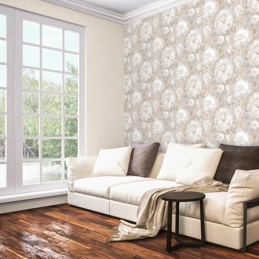 Флизелиновые обои Ateliero Julia с цветочным узором, бежевые 1.06 м 85544071 STLM-0063741 - Вид №3