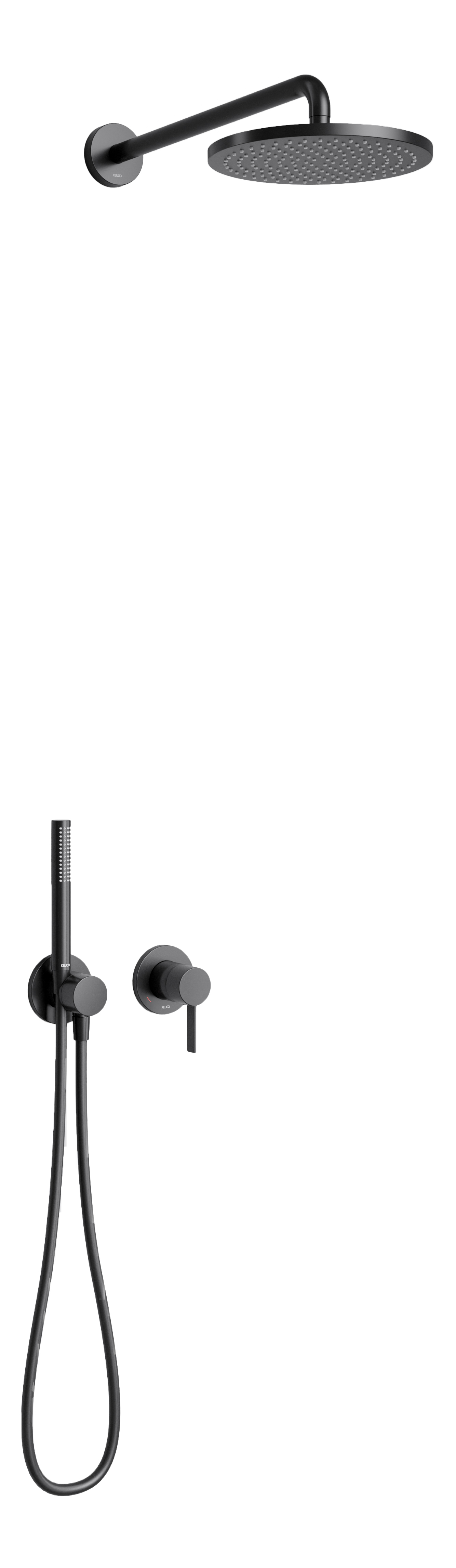 59603370001 Душевой Kомплект 3 / Однорычажный смеситель на 2 потребителя / с круглыми розетками KEUCO IXMO Sets