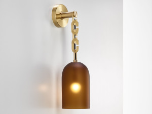 Светодиодный настенный светильник из дутого стекла и латуни