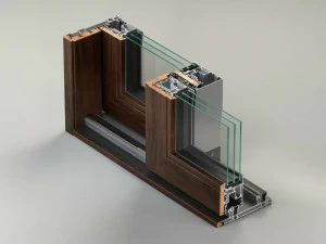 METRA Раздвижное окно с термическим разделением из алюминия и дерева