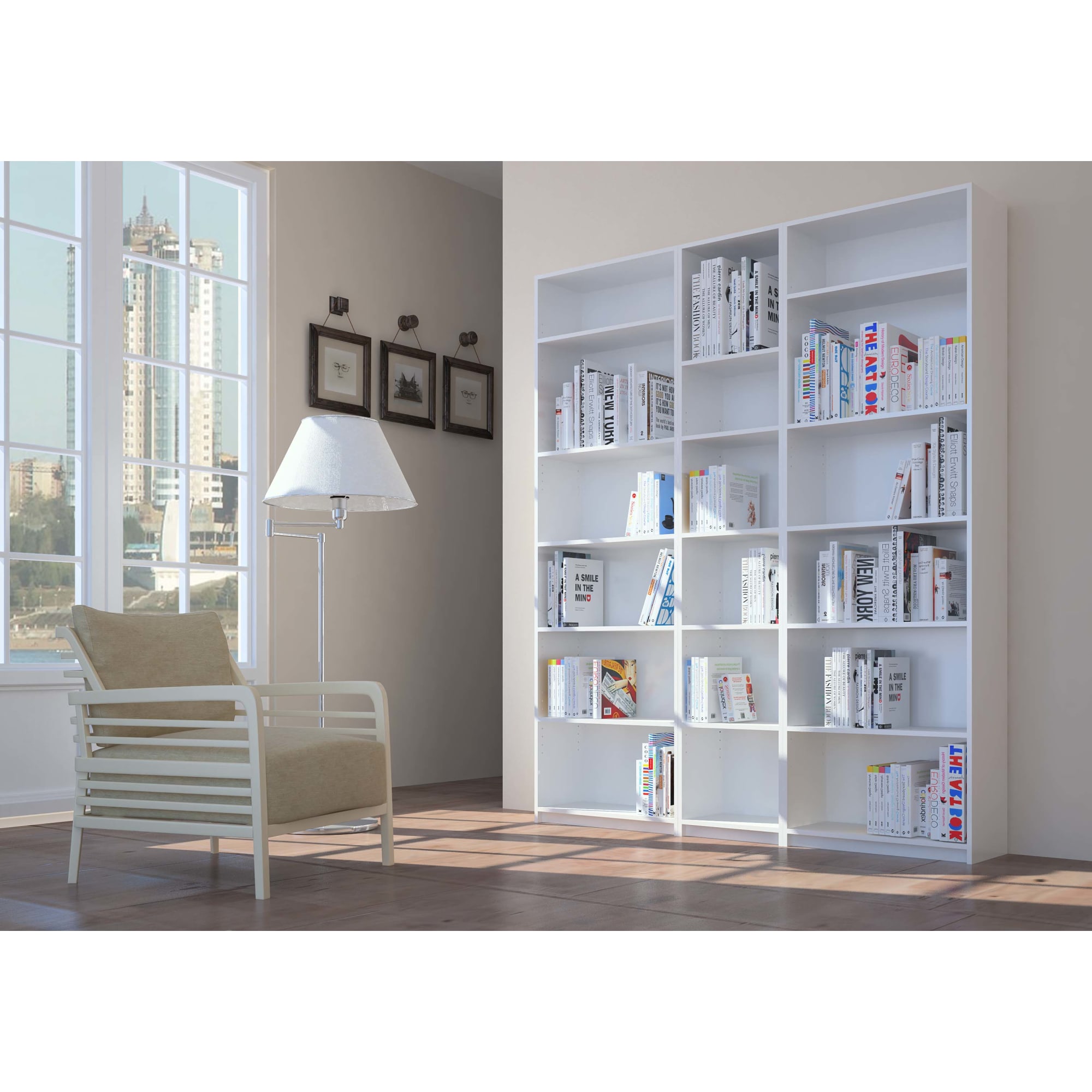 17786484 Стеллаж Кабуки 40x201x28 см, ЛДСП, цвет белый Santreyd  - Вид №5