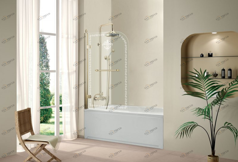 RETRO-A-V-1-80/145-CP-G-R Душевое ограждения на борт вынны Cezares Китай