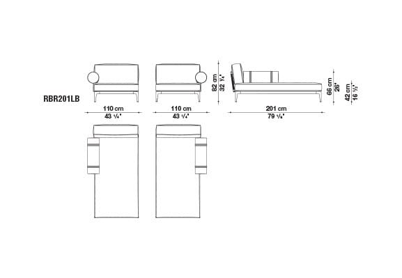 3-местный тканевый садовый диван B&B Italia Outdoor смородина ARCH-00078110 - Вид №25
