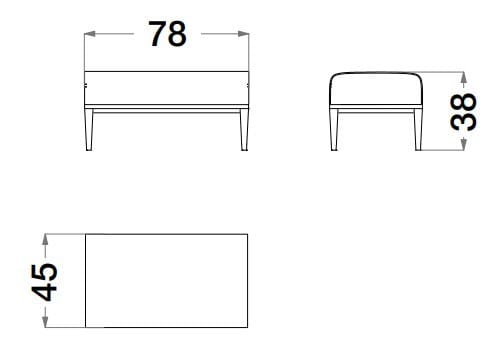 Прямоугольный пуф из кожи CPRN HOMOOD Starlight ARCH-00060534 - Вид №1