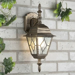 Уличный настенный светильник золотистый Elektrostandard Vega 4690389012327 ELEKTROSTANDARD VEGA 00-3897343 Золото;прозрачный