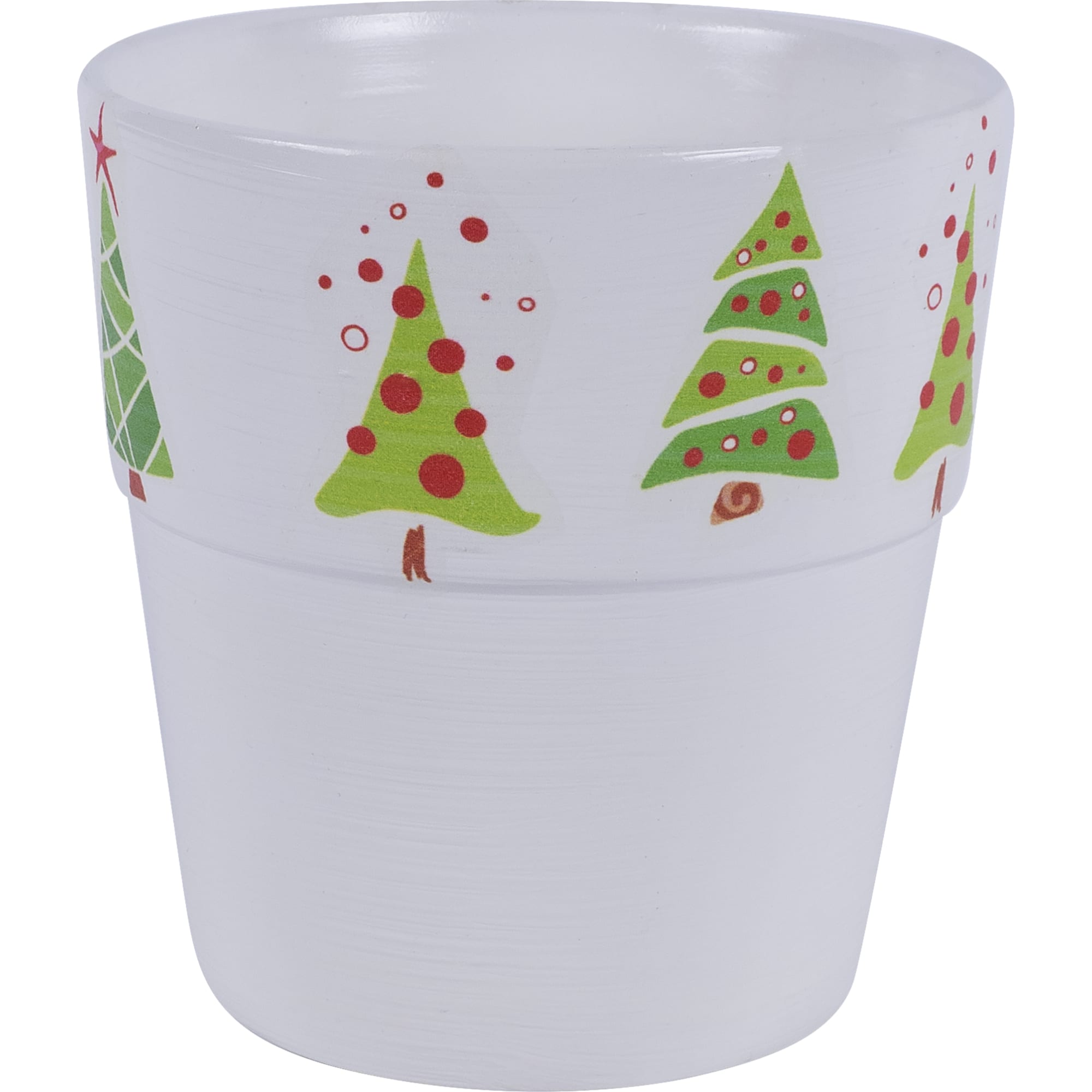 82062097 Кашпо Ёлки ø15 h16 см v1.7 л керамика белый/зелёный Santreyd  - Вид №1