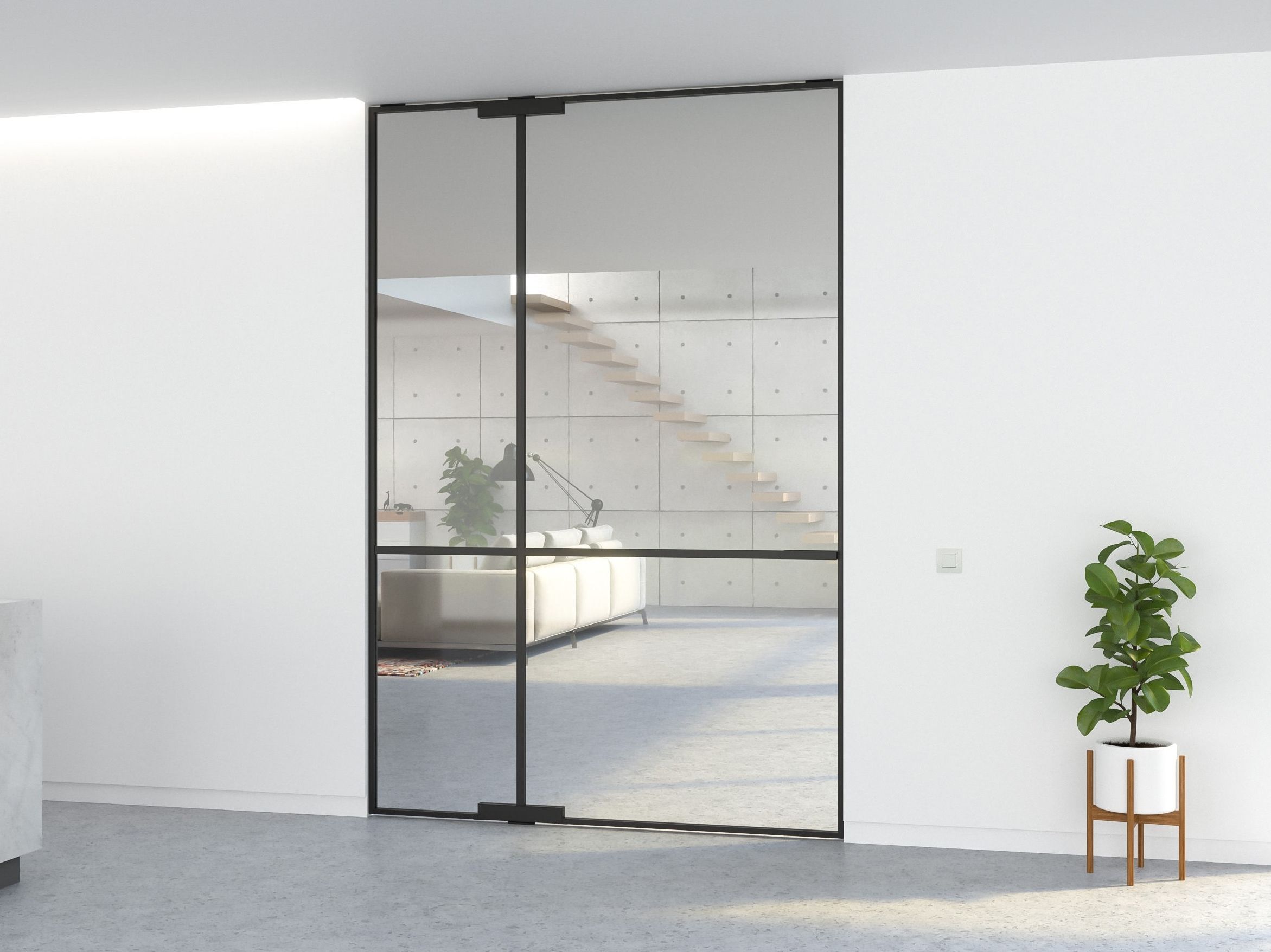 Бескаркасная алюминиевая поворотная дверь Portapivot Portapivot Door systems ARCH-00119222