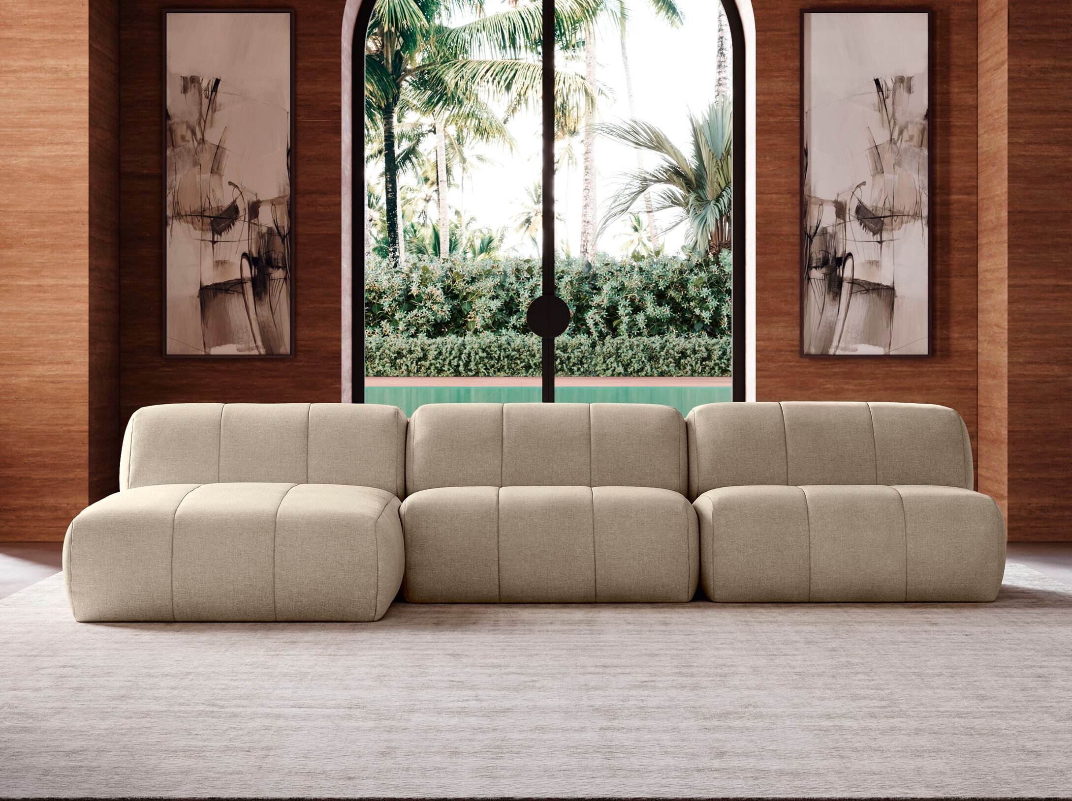 Секционный диван из ткани Felis Softliving ARCH-00059304