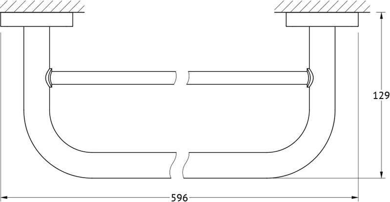 AVA 027 Штанга для полотенца двойная 60 cm ELLUX Avantgarde - Вид №1