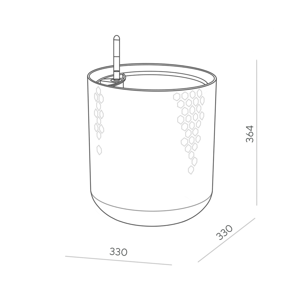 Кашпо Oladom Kerama Ø33 h36.4 см v12 л пластик серый с автополивом Santreyd STLM-2153383 - Вид №1