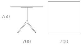 Albaplus Стол из стали с квадратной столешницей из hpl Momo sun-id-1363690 - Вид №2