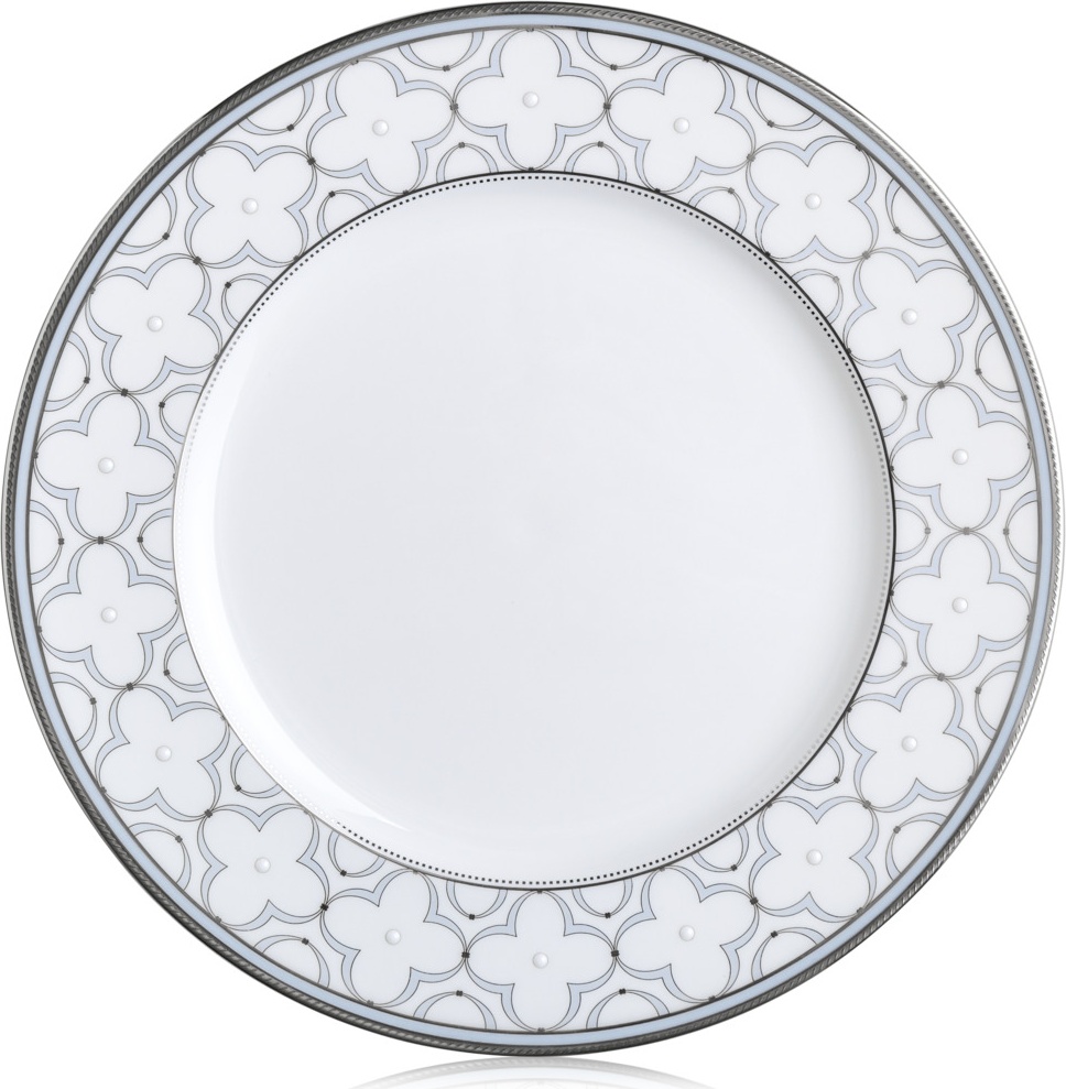 10646039 Noritake Тарелка обеденная Noritake "Трефолио,платиновый кант" 28см Фарфор костяной 