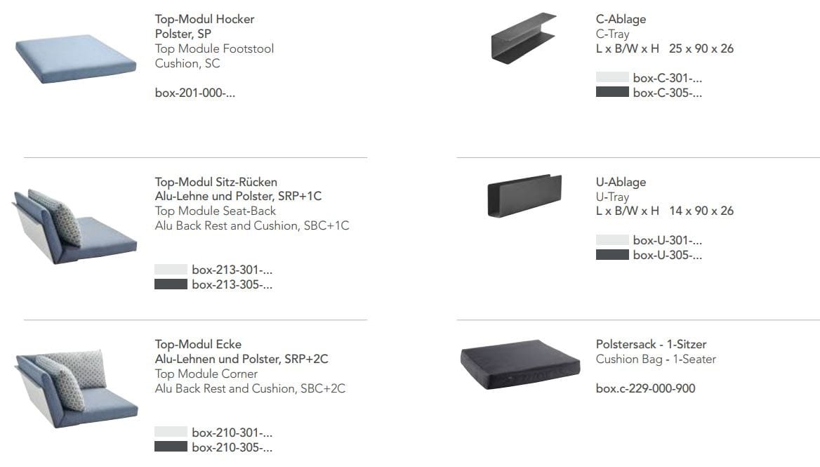Угловой садовый диван из ткани solpuri Boxx ARCH-00050179 - Вид №13