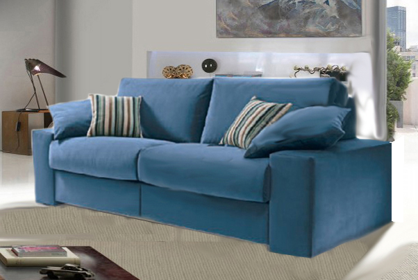 Диван Azur раскладной прямой бирюзовый ALTA COMFORT ЛОТОС 030819 Синий  - Вид №2