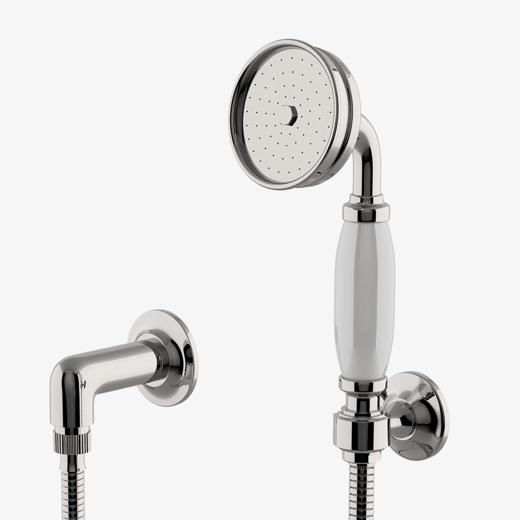 EAHS13 Ручной душ Easton Classic на крючке с белой фарфоровой ручкой Waterworks  - Вид №1