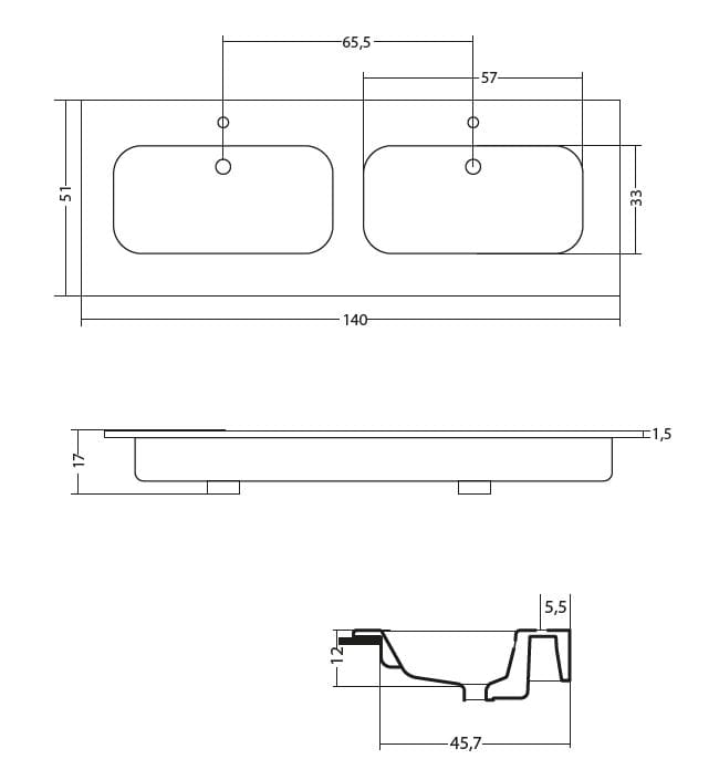 Керамическая встраиваемая раковина Gaia Mobili Complements ARCH-00149294 - Вид №3