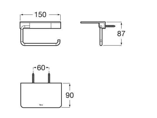 Металлический держатель рулона с полкой Roca Hotels ARCH-00152993 - Вид №11