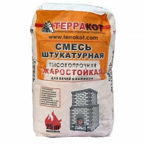 Смесь глино-шамотная штукатурная жаростойкая 25 кг ТерраКот