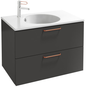 EB2522-R7-M90 Тумба под столешницу 80 см, 2 ящика, бронзовая ручка JACOB DELAFON ODÉON RIVE GAUCHE