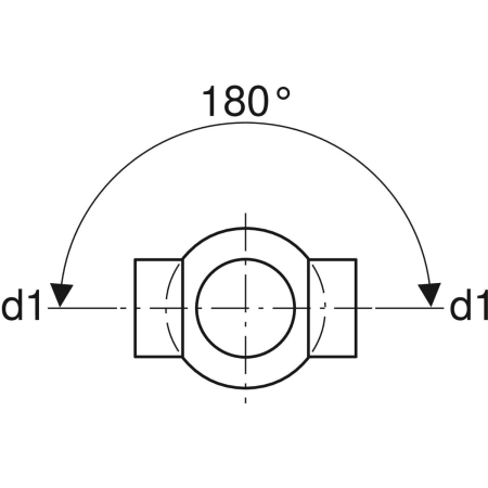 367.270.16.1 Крестовина шаровая Geberit PE 88,5°, соединения 180° смещенные Geberit  - Вид №2