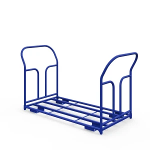 Тележка каркасная с двумя ручками ТКД 10 (г/п 500 кг, 1800x800 мм, колеса литая протекторная резина 200 мм)