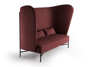 Тканевый диван с высокой спинкой