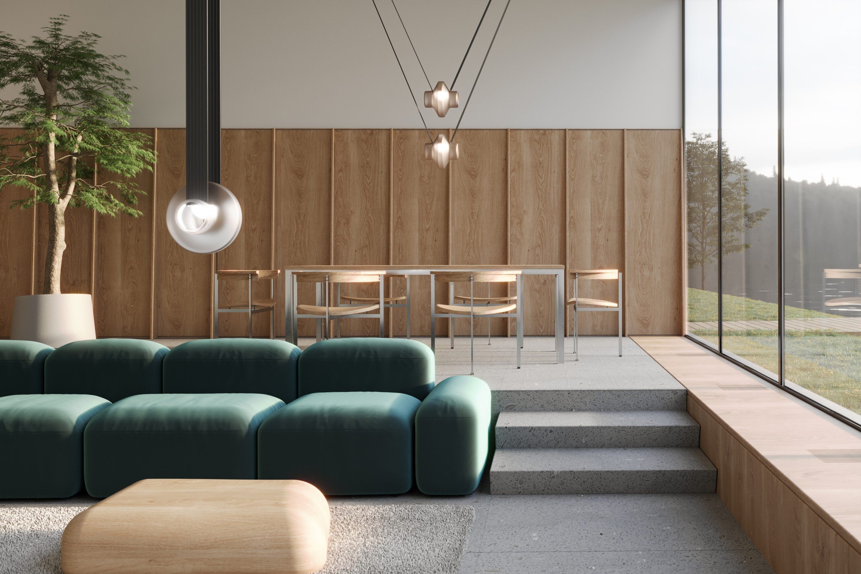 Алюминиевый и стеклянный светодиодный подвесной светильник Darmes Etat-des-Lieux ARCH-00143167 - Вид №4
