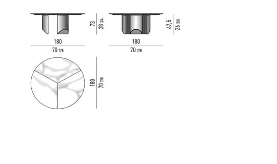 Круглый мраморный стол для гостиной Minotti Клин ARCH-00083496 - Вид №6