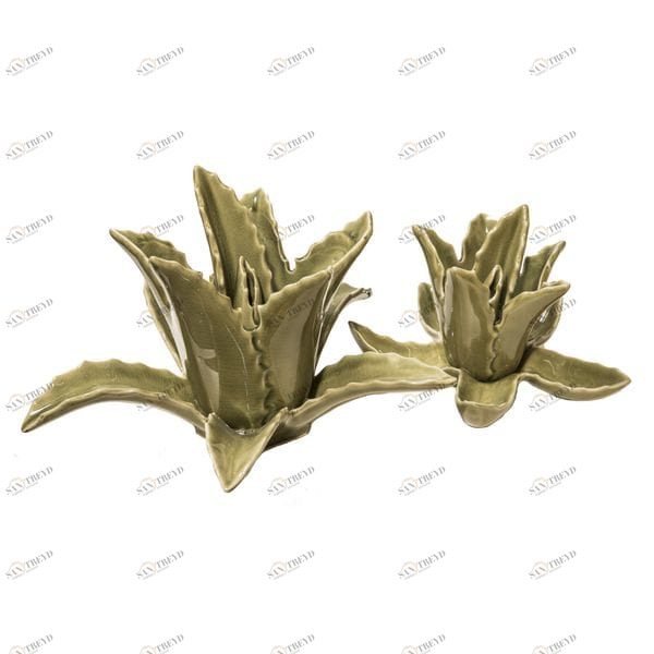 Статуэтка декоративная керамическая 20х33х31 см зеленая "Агава" UNICO  255453 Зеленый 