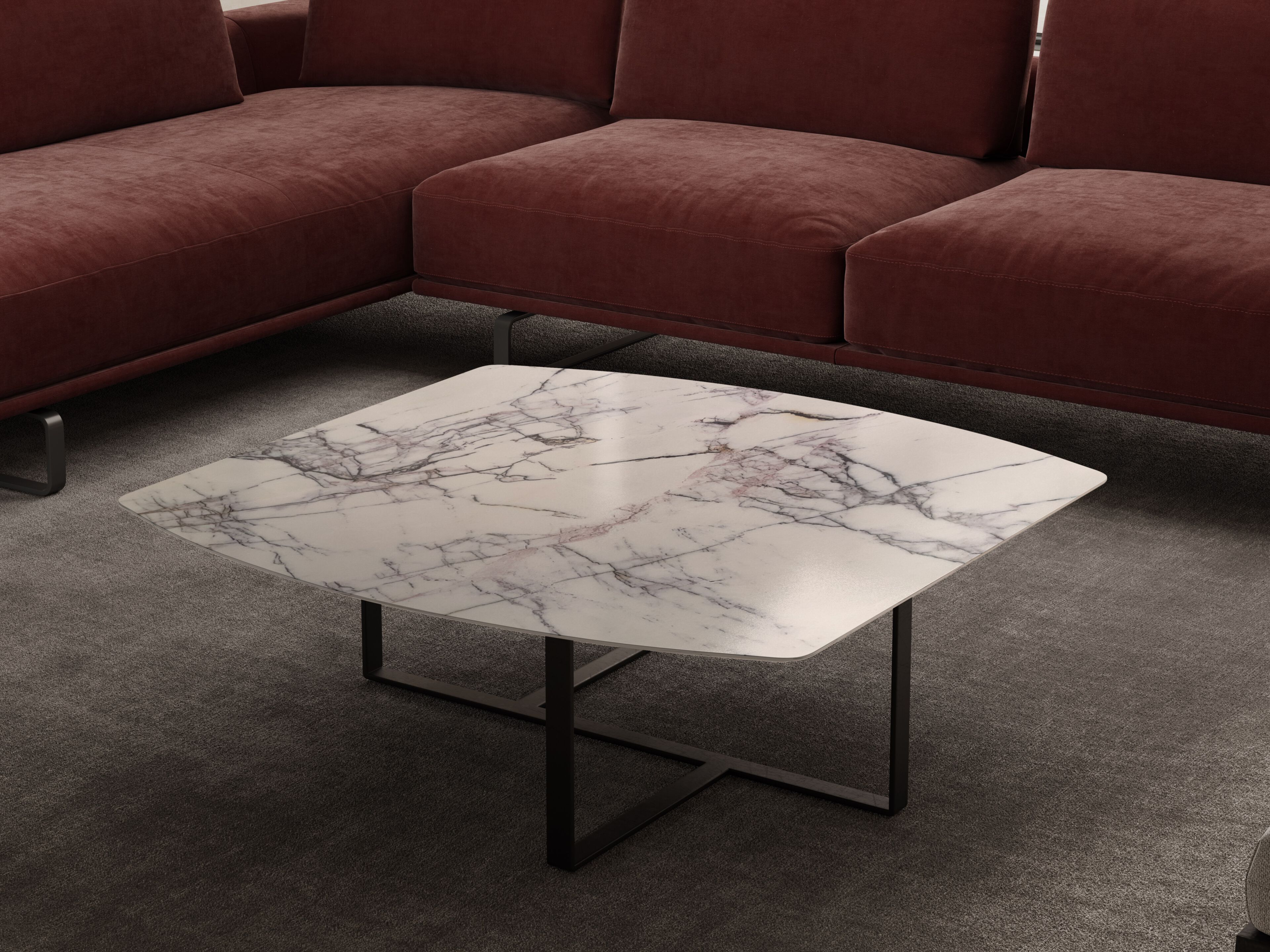 Низкий прямоугольный журнальный столик с столешницей из нержавеющей стали Natuzzi Italia время ARCH-00135443 - Вид №3