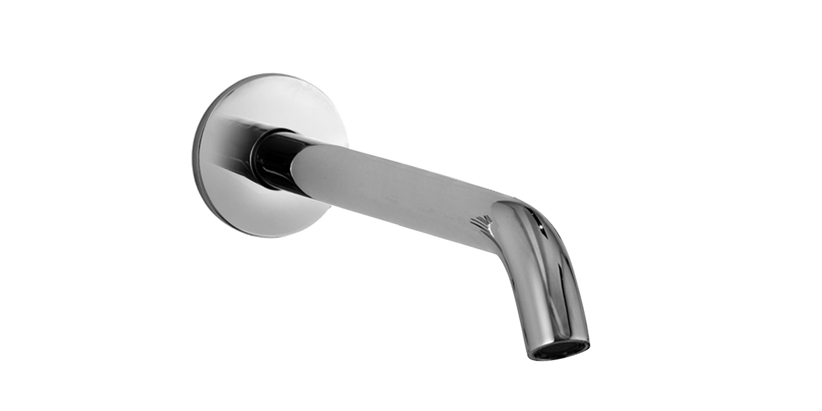 8431  Излив смесителя со стены для раковины вылет 25 см ограничитель потока воды до 5 л/мин при 3 бар впуск 1/2'' Fantini Rubinetti NOSTROMO НЕРЖАВЕЮЩАЯ СТАЛЬ 