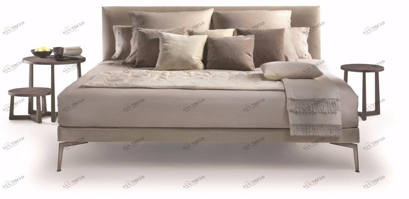 Flexform Двуспальная кровать из ткани с мягким изголовьем Feel good sun-id-1500166