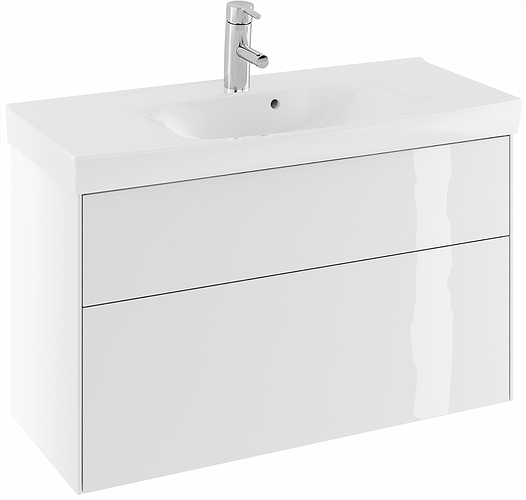 47444 IFO Sense тумба для умывальника с двумя ящиками, W = 900 мм, W1 = 922 мм, шпон черного дуба - Вид №8