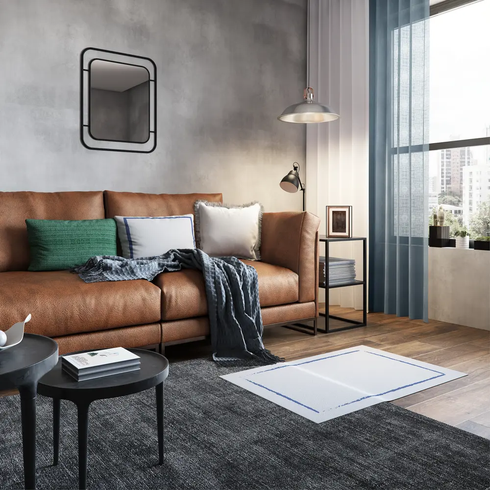 Плед Perrine 130x170 см хлопок цвет синий 82345230 STLM-2115177 INSPIRE  - Вид №4