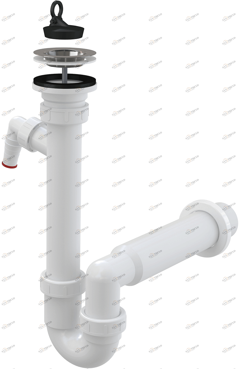 Сифон трубчатый с нержавеющей peшeткой DN70 и штуцером ALCAPLAST A810DN50