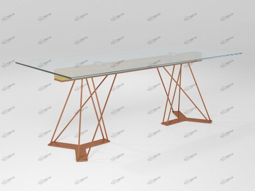 Barel Прямоугольный стол из хрусталя и железа Sistema santiago sun-id-1484509