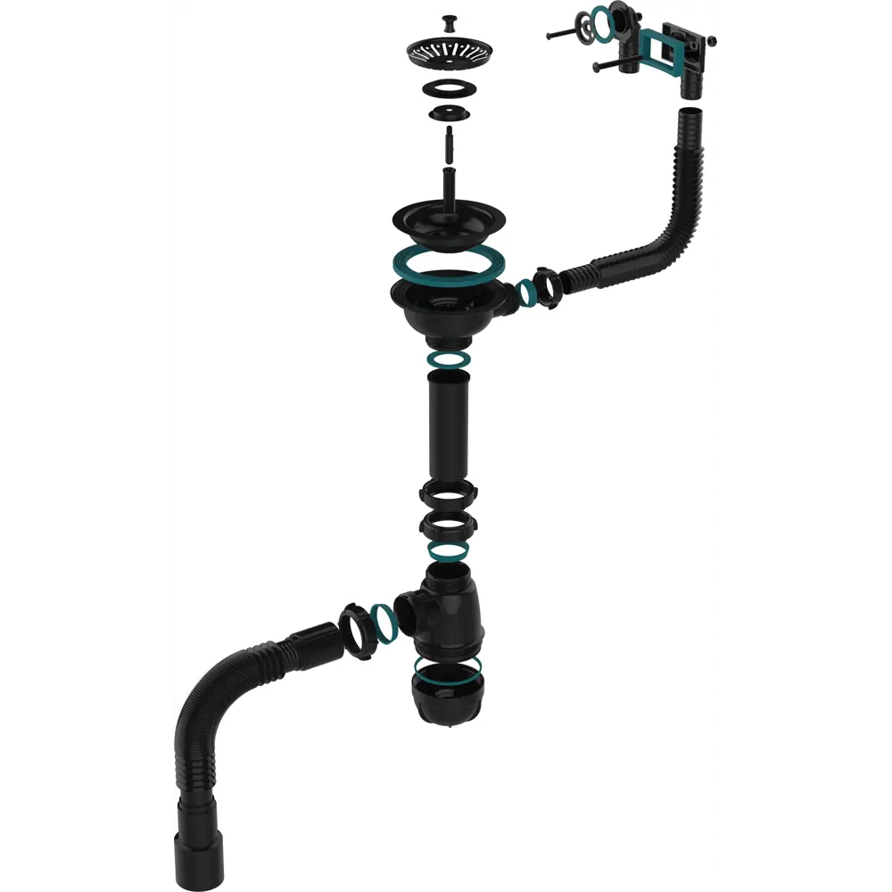 Сифон для мойки Aquant 3 1/2" полипропилен STLM-2165516 - Вид №4