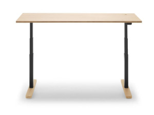 Прямоугольный стол с регулируемой высотой из дуба