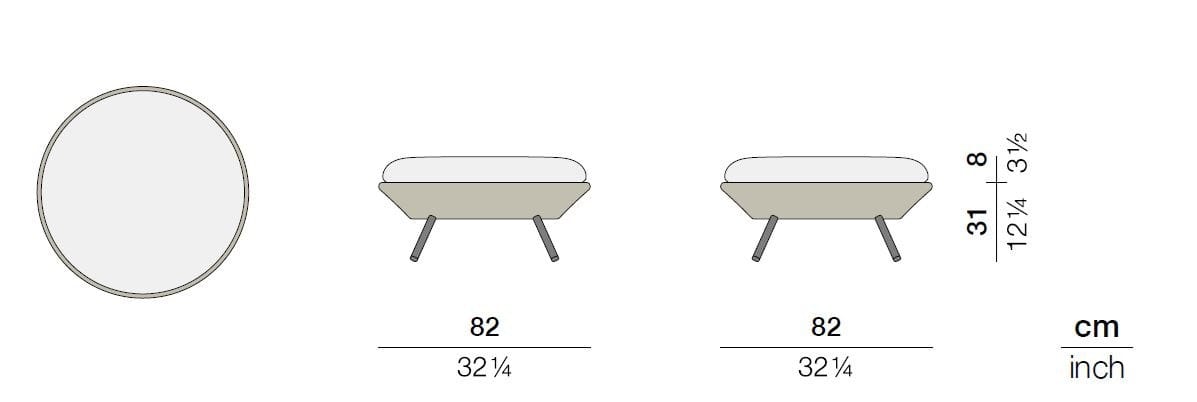 Круглый низкий садовый столик с закаленным стеклом DEDON AHNDA ARCH-00099945 - Вид №4
