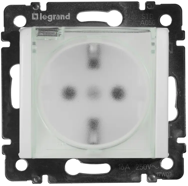 82307207 Розетка встраиваемая влагозащищённая Legrand Valena с заземлением с крышкой IP44 цвет белый STLM-0024329