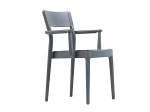 Деревянный штабелируемый стул с подлокотниками